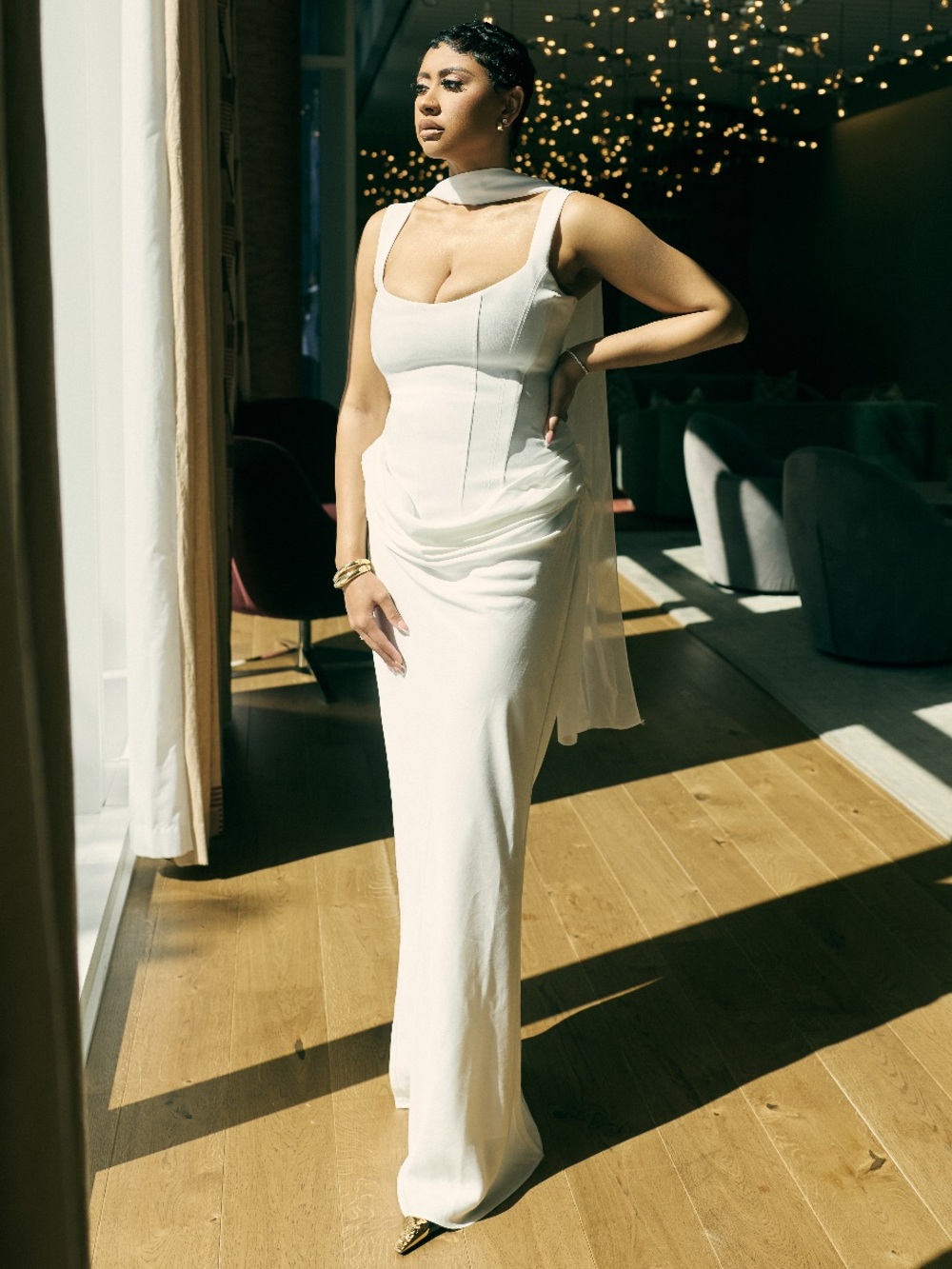 CORNELIA MAXI DRESS - IVORY - Picture 2 of 2